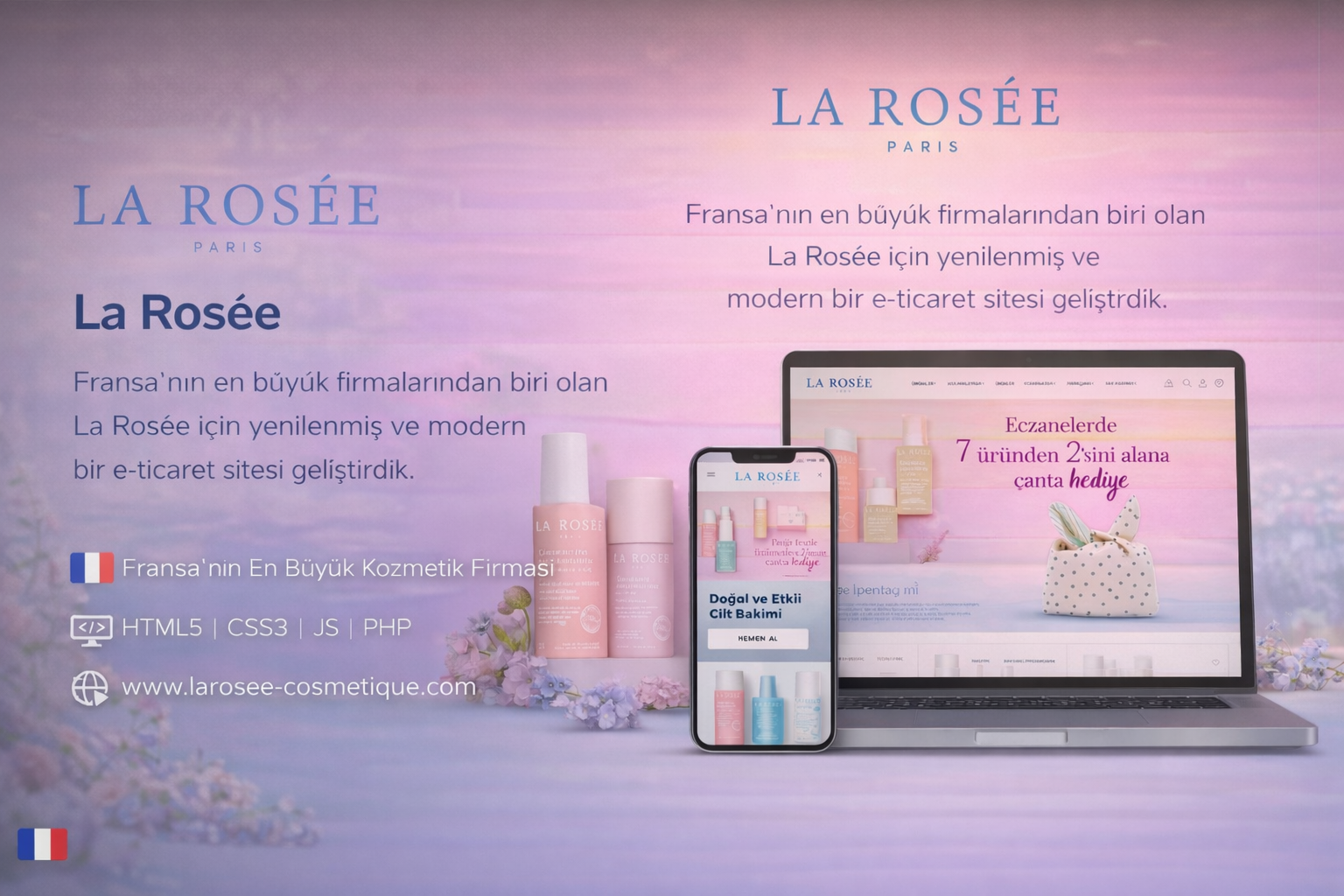 Screenshot of the website designed for La Rosée